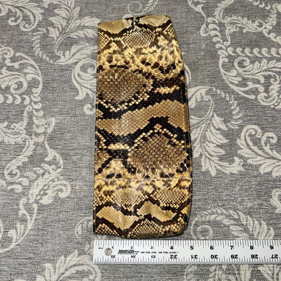 LORELEI Envelope Clutch Purse Womens Small Snakeskin Print Brown Tan Black